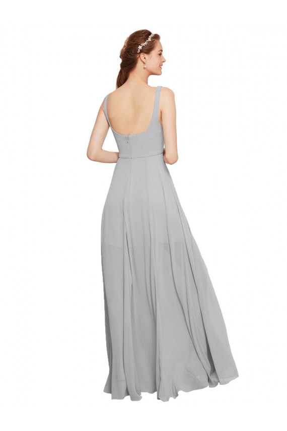 Sleeveless Dark Navy Spaghetti Straps Chiffon A-Line Bridesmaid Dress / Evening Dress Brisbane