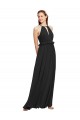 Sleeveless Black Halter Neck Keyhole Back Soft Chiffon Sheath Bridesmaid Dress Brisbane