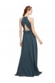 Sleeveless Black Halter Neck Keyhole Back Soft Chiffon Sheath Bridesmaid Dress Brisbane