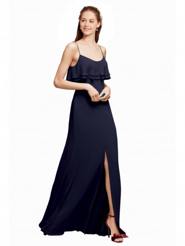 Sleeveless Spaghetti Straps V-Back Chiffon A-Line Bridesmaid Dress Brisbane