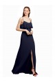 Sleeveless Spaghetti Straps V-Back Chiffon A-Line Bridesmaid Dress Brisbane