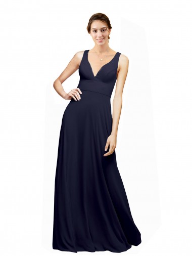 Sleeveless V-Neck Open Back Chiffon A-Line Wedding Guest Dress Brisbane