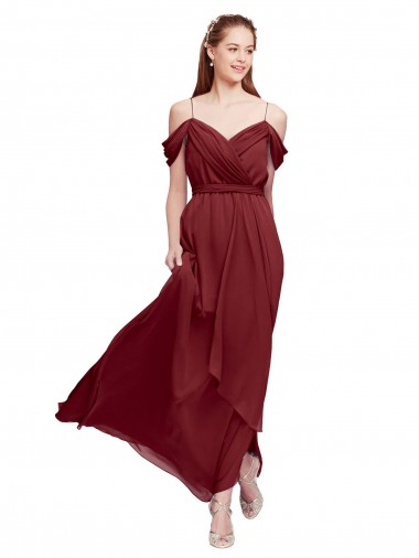 Sleeveless Off the Shoulder Soft Chiffon Sheath Formal Dress / Bridesmaid Dress Brisbane