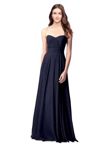 Sleeveless Sweetheart Open Back Soft Chiffon A-Line Evening Dress / Bridesmaid Dress Brisbane