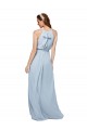 Sleeveless Royal Blue High Neck Soft Chiffon A-Line Bridesmaid Dress Brisbane