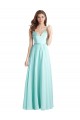 Sleeveless V-Neck V-Back Soft Chiffon & Satin A-Line Bridesmaid Dress Brisbane