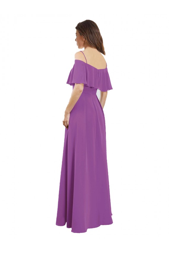 Flutter Sleeves Off the Shoulder Soft Chiffon A-Line Bridesmaid Dress Brisbane