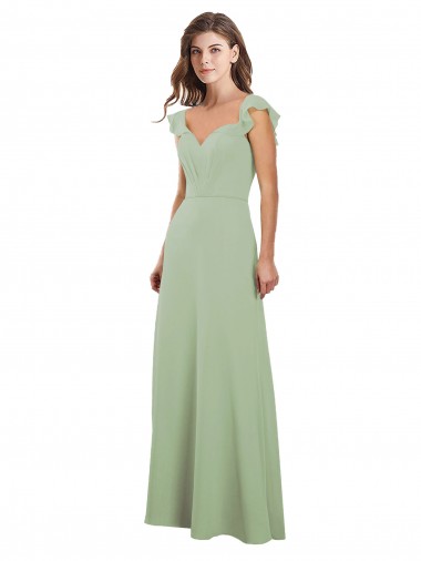 Cap Sleeves Sweetheart Low Back Soft Chiffon A-Line Bridesmaid Dress / Formal Dress Brisbane