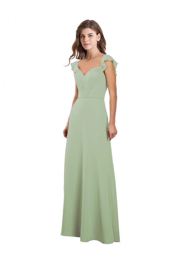 Cap Sleeves Sweetheart Low Back Soft Chiffon A-Line Bridesmaid Dress / Formal Dress Brisbane
