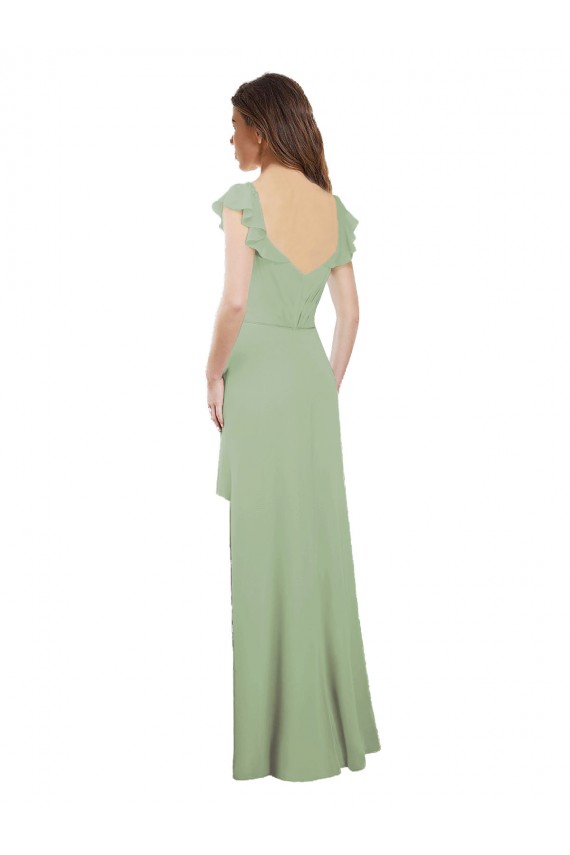 Cap Sleeves Sweetheart Low Back Soft Chiffon A-Line Bridesmaid Dress / Formal Dress Brisbane