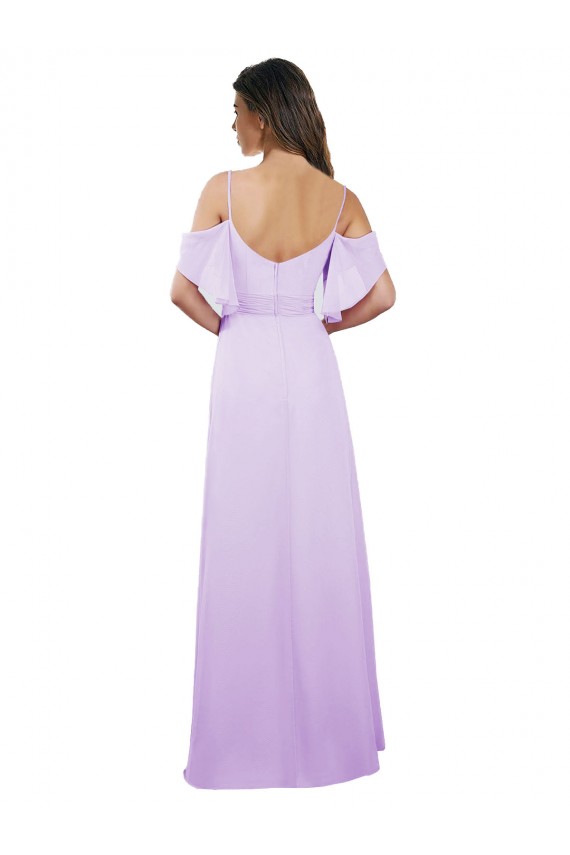 Cold Shoulder Off the Shoulder Soft Chiffon A-Line Formal Dress / Bridesmaid Dress Brisbane