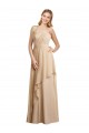 Sleeveless Spaghetti Straps Criss Cross Open Back Soft Chiffon A-Line Bridesmaid Dress Brisbane