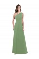 Sleeveless Seagrass One Shoulder Soft Chiffon A-Line Bridesmaid Dress Brisbane