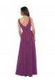 Sleeveless Wild Berry V-Neck V-Back Soft Chiffon A-Line Bridesmaid Dress Brisbane