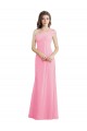 Sleeveless Barely Pink One Shoulder Chiffon A-Line Bridesmaid Dress Brisbane
