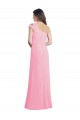 Sleeveless Barely Pink One Shoulder Chiffon A-Line Bridesmaid Dress Brisbane