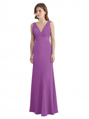 Sleeveless Dahlia V-Neck Low Back Soft Chiffon A-Line Bridesmaid Dress Brisbane