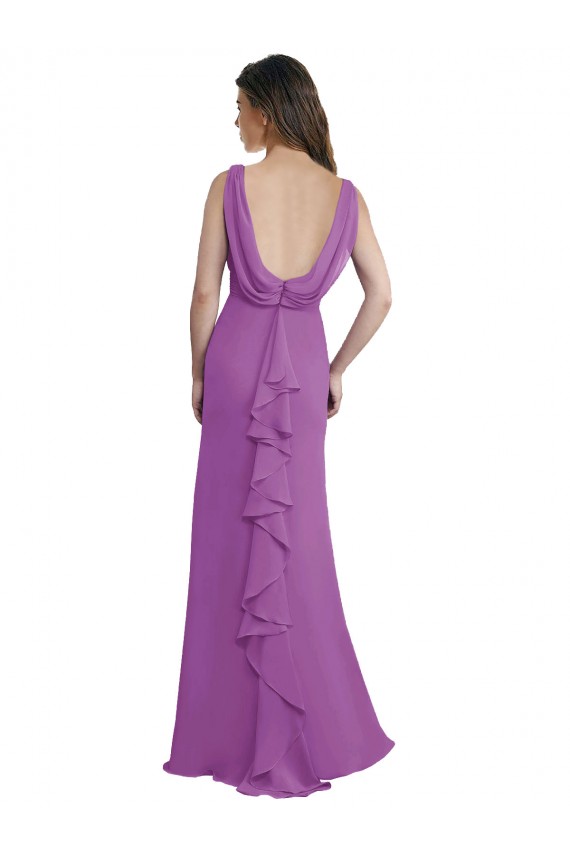 Sleeveless Dahlia V-Neck Low Back Soft Chiffon A-Line Bridesmaid Dress Brisbane