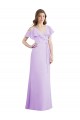 Cold Shoulder V-Neck V-Back Soft Chiffon A-Line Bridesmaid Dresses Brisbane