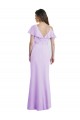 Cold Shoulder V-Neck V-Back Soft Chiffon A-Line Bridesmaid Dresses Brisbane