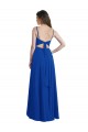 Sleeveless Royal Blue Spaghetti Straps Open Back Soft Chiffon A-Line High Low Bridesmaid Dress Brisbane