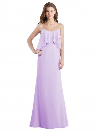 Sleeveless Spaghetti Straps Low Back Chiffon A-Line Bridesmaid Dress / Evening Dress Brisbane