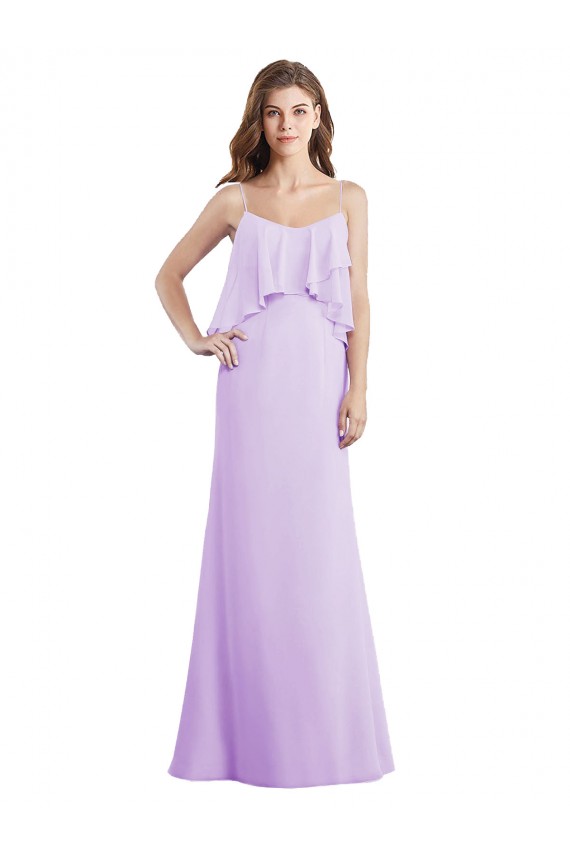 Sleeveless Spaghetti Straps Low Back Chiffon A-Line Bridesmaid Dress / Evening Dress Brisbane
