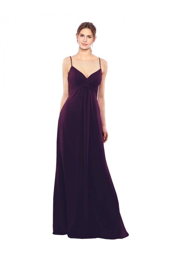 Sleeveless Spaghetti Straps Criss Cross Open Back Soft Chiffon A-Line Formal Dress / Bridesmaid Dress Brisbane