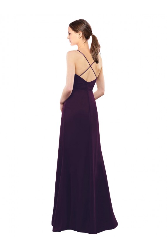 Sleeveless Spaghetti Straps Criss Cross Open Back Soft Chiffon A-Line Formal Dress / Bridesmaid Dress Brisbane