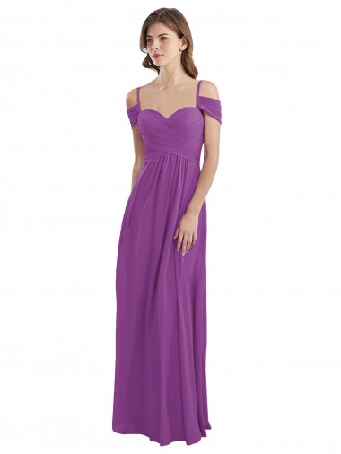 Cold Shoulder Sweetheart Soft Chiffon A-Line Bridesmaid Dress Brisbane