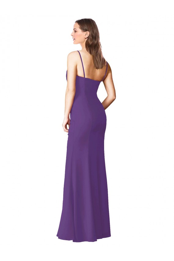 Sleeveless Plum Purple Sweetheart Low Back Soft Chiffon A-Line Bridesmaid Dress Brisbane
