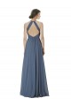 Sleeveless Silver Stone Halter Neck Open Back Soft Chiffon A-Line Formal Dress / Bridesmaid Dress Brisbane