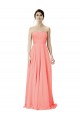 Sleeveless Peach Strapless Soft Chiffon A-Line Bridesmaid Dress Brisbane