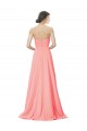 Sleeveless Peach Strapless Soft Chiffon A-Line Bridesmaid Dress Brisbane