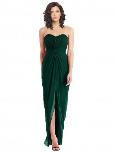 Sleeveless Ever Green Sweetheart Low Back Soft Chiffon A-Line Bridesmaid Dress Brisbane