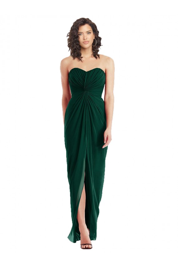 Sleeveless Ever Green Sweetheart Low Back Soft Chiffon A-Line Bridesmaid Dress Brisbane