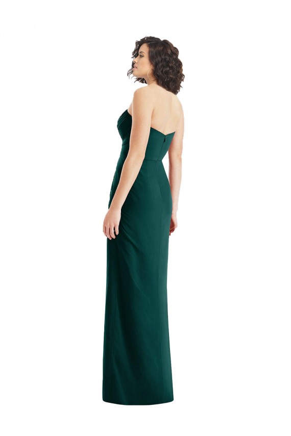 Sleeveless Ever Green Sweetheart Low Back Soft Chiffon A-Line Bridesmaid Dress Brisbane
