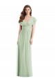Flutter Sleeves V-Neck Open Back Soft Chiffon Trumpet Bridesmaid Dress Brisbane