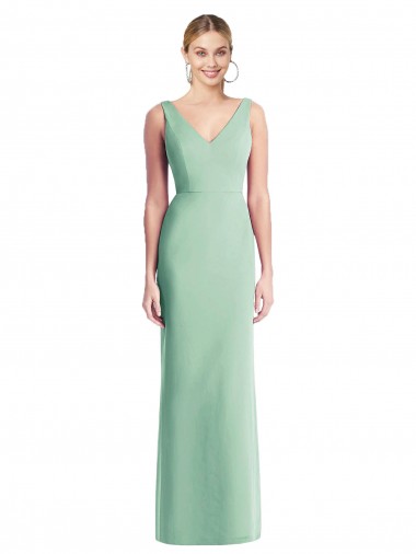 Sleeveless V-Neck Tie Back Soft Chiffon Trumpet Bridesmaid Dress Brisbane