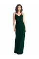 Sleeveless Ever Green V-Neck Low Back Soft Chiffon A-Line Semi Formal Evening Dress / Bridesmaid Dress Brisbane