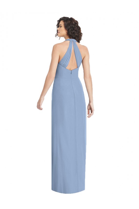 Sleeveless Halter Neck Open Back Soft Chiffon Trumpet Formal Evening Gown / Bridesmaid Dress Brisbane