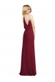 Sleeveless Burgundy V-Neck Soft Chiffon A-Line Formal Dress / Bridesmaid Dress Brisbane