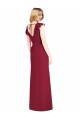 Ruffle Sleeves V-Neck Tie Back Soft Chiffon Mermaid Bridesmaid Dress Brisbane
