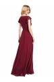 Flutter Sleeves V-Neck Lxue Chiffon A-Line Bridesmaid Dress Brisbane