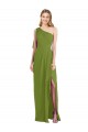 Sleeveless Olive Green One Shoulder Soft Chiffon Trumpet Bridesmaid Dress Brisbane
