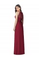 Sleeveless Burgundy Halter Neck Soft Chiffon Trumpet Bridesmaid Dress Brisbane