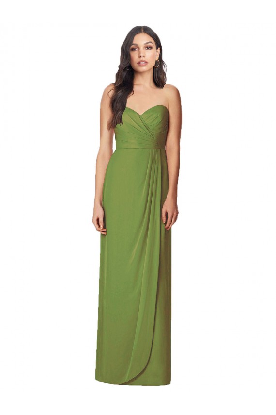 Sleeveless Olive Green Sweetheart Soft Chiffon Trumpet Bridesmaid Dress Brisbane