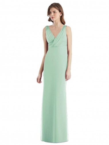 Sleeveless V-Neck Open Back Chiffon Trumpet Bridesmaid Dress / Evening Dress Brisbane