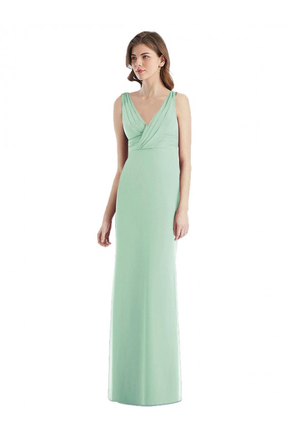 Sleeveless V-Neck Open Back Chiffon Trumpet Bridesmaid Dress / Evening Dress Brisbane