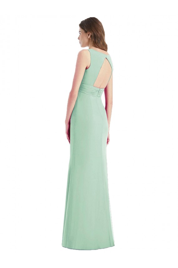 Sleeveless V-Neck Open Back Chiffon Trumpet Bridesmaid Dress / Evening Dress Brisbane